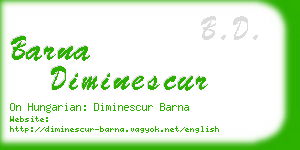 barna diminescur business card